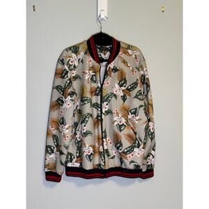 Zara Men's Multicolor Floral Long Sleeve Lightweight Full Zip Jackets Size XL